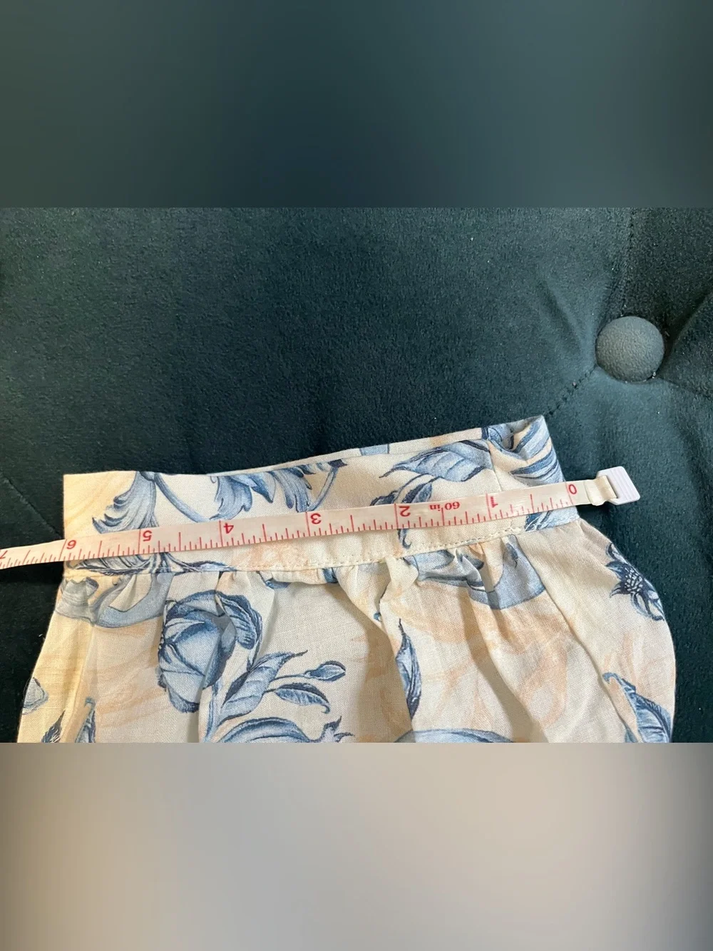 Agua Bendita Cream and Blue Floral Pants NWT